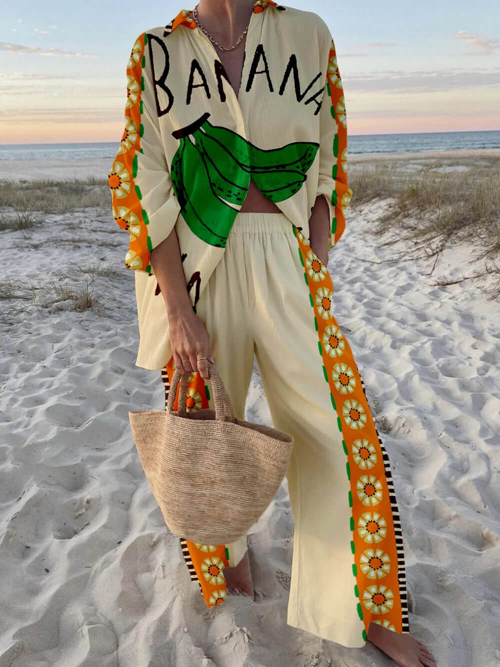 Unieke en Modebewuste Banaanprint Vakantie Set