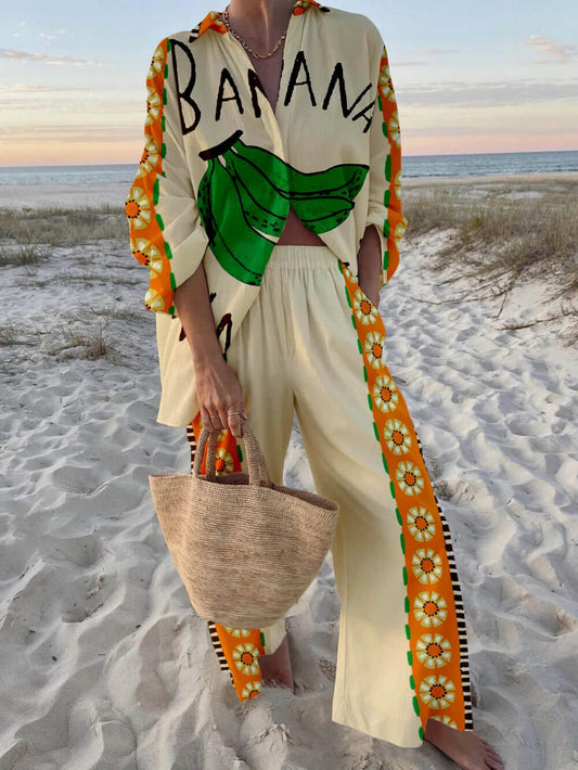 Unieke en Modebewuste Banaanprint Vakantie Set