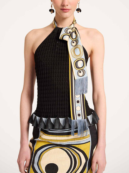 Retro Geometrische Print Midi Rok Twee-Piece Set