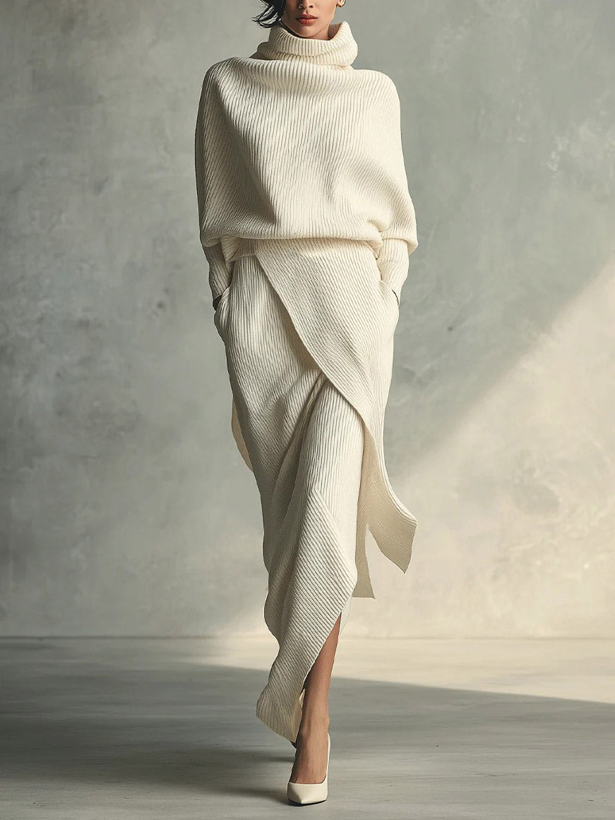 Casual Coltrui en Asymmetrische Rok Set
