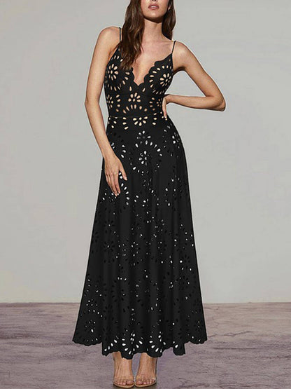 Elegante Bloem Hollow Eendelig Badpak en Rok
