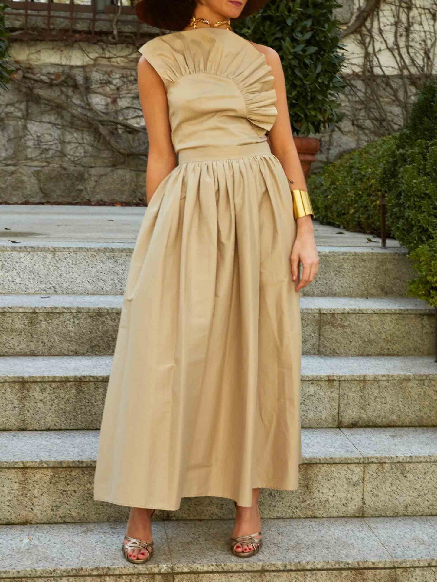 Exquise Asymmetrische One-Shoulder Ruffle Top Twee-Delige Set