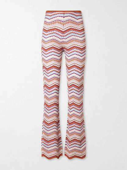 Casual Zigzag Streep Gebreid Twee-Delig Set