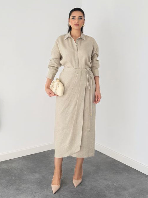 Casual Knoopshirt Twee-delige Set