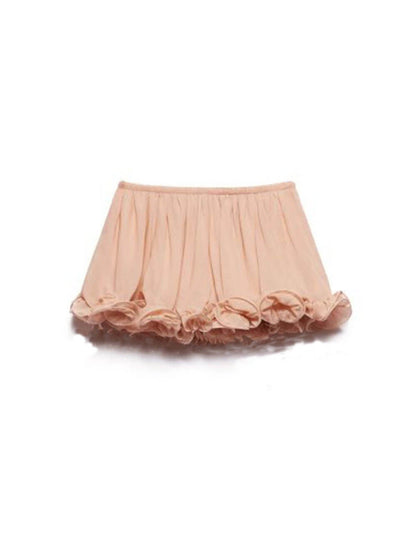 Delicate Romantische Drama Chiffon Golvende Ruffles Elastische Taille Losse Shorts