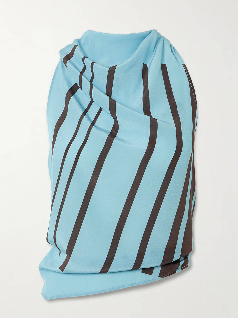 Mode Gestreepte Print Rugloze Top En Mini Wikkelrok Set