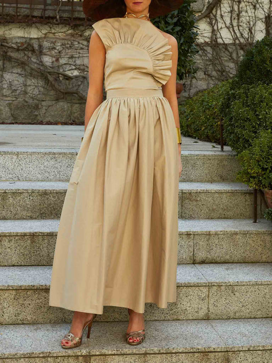 Exquise Asymmetrische One-Shoulder Ruffle Top Twee-Delige Set