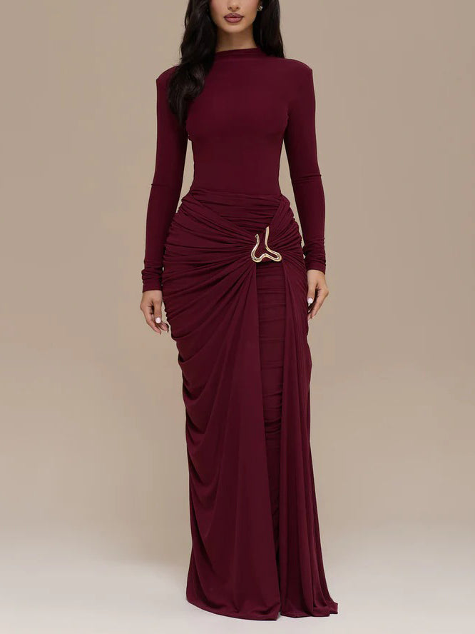 Elegante Hoge Hals Jumpsuit En Rok Twee-Delige Set