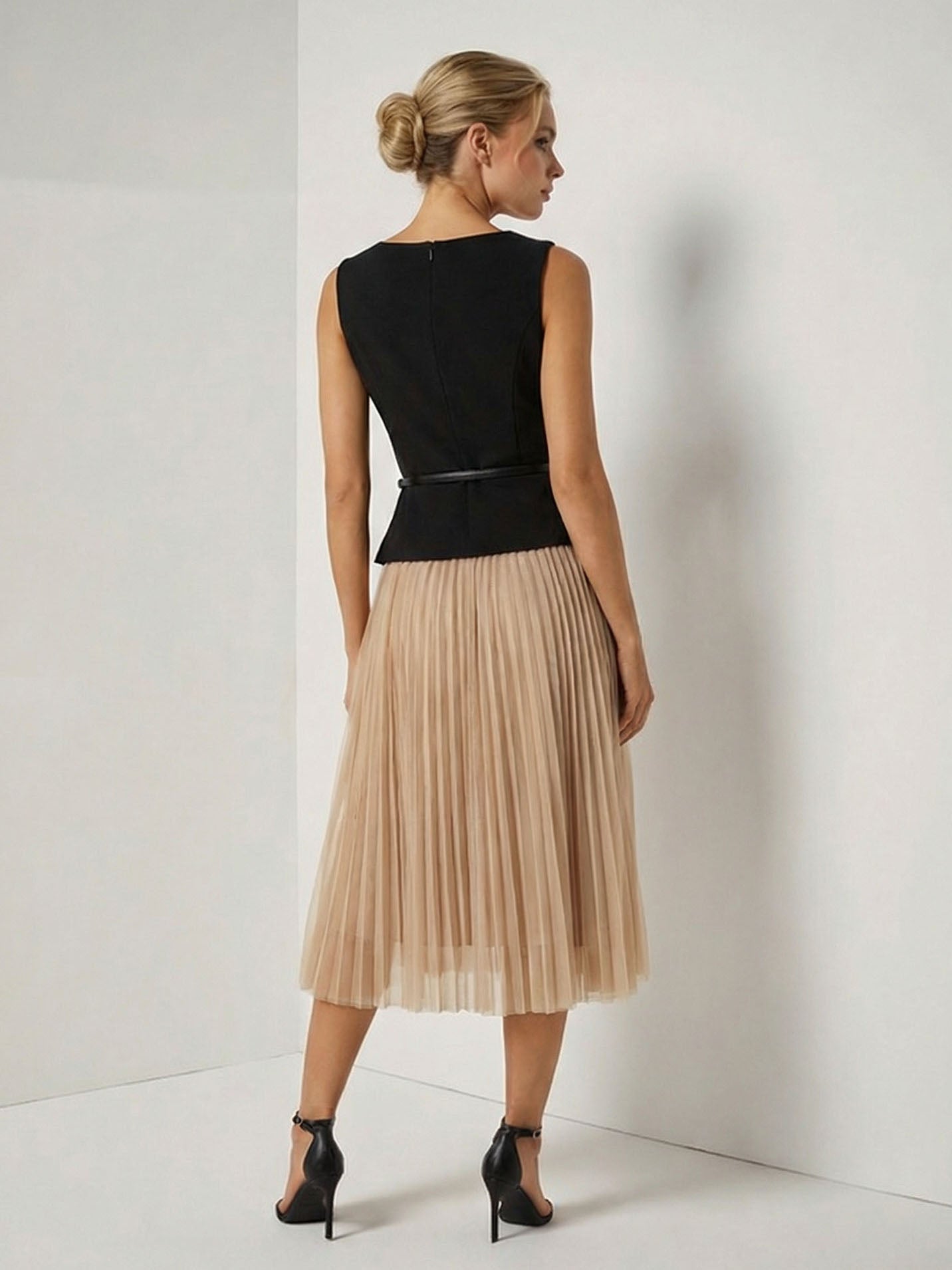 Elegante Asymmetrische Bootneck Top & Rok Twee-Delige Set