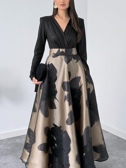 Elegante Franse Jacquard Midi Rok Twee-Delige Set