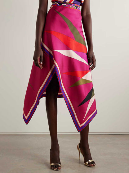 Uniek Retro Abstract Print Vestrok Twee-delig Set