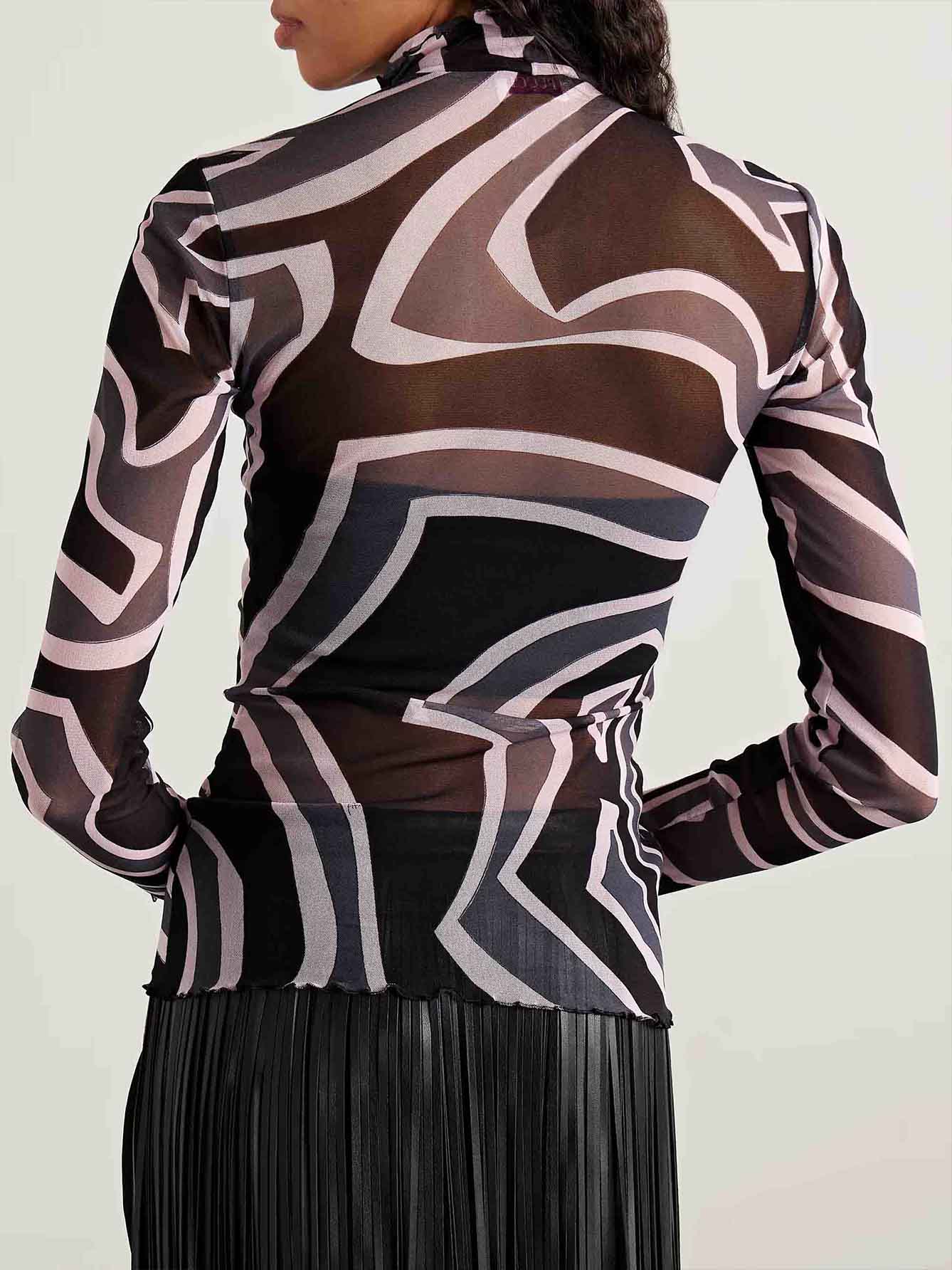 Retro Geometrische Abstracte Print Top Twee-delige Set