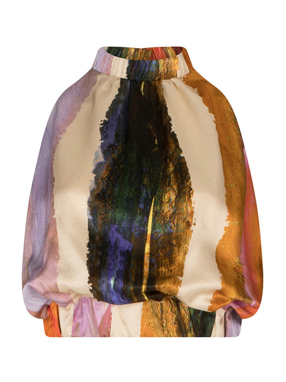 Elegante en Unieke Abstracte Print Camisole Top