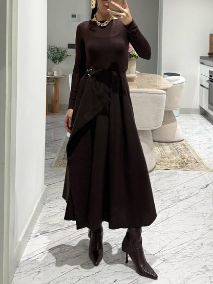 Exquise Plissé Flared Midi Rok Twee-Delige Set