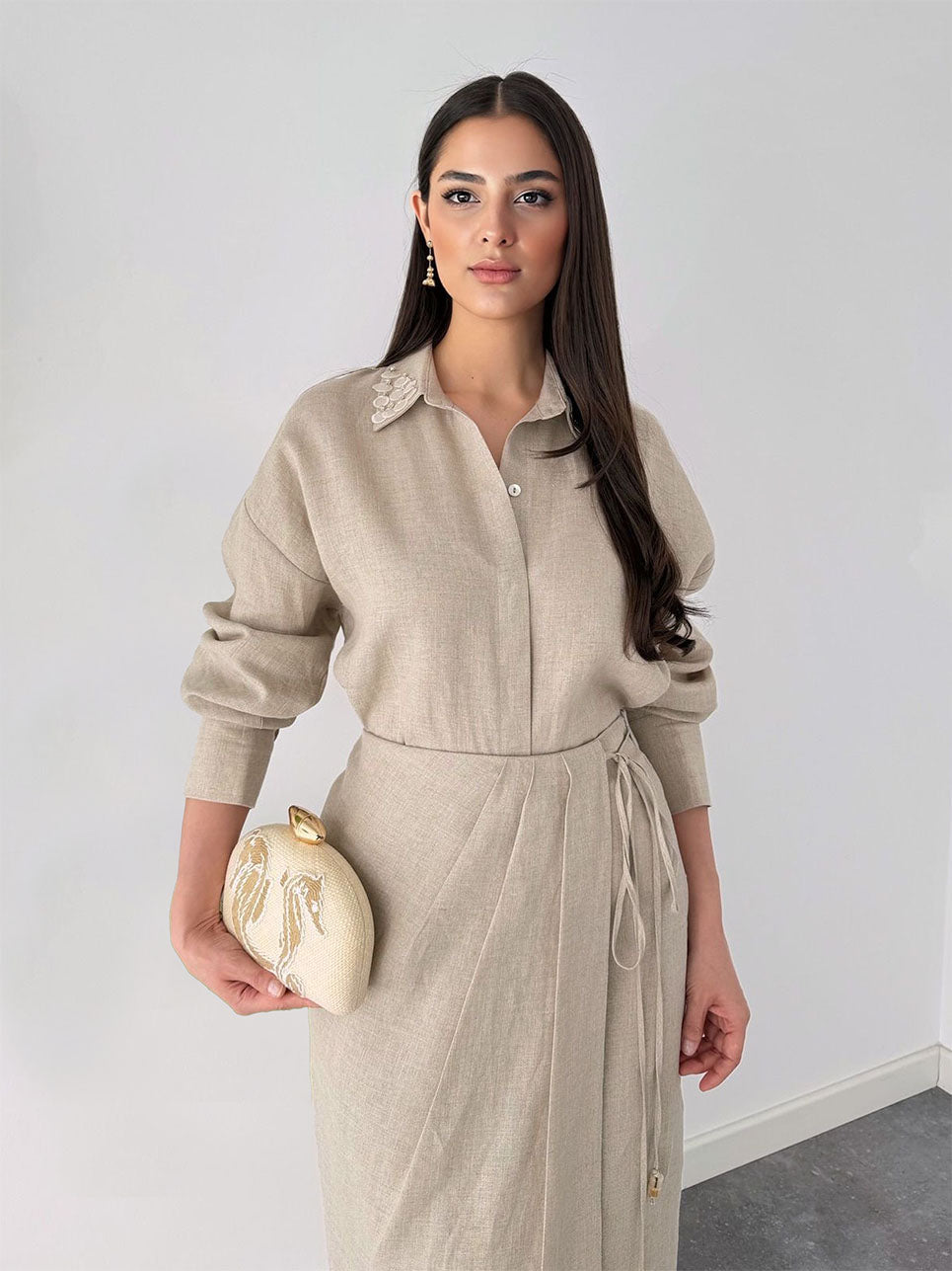 Casual Knoopshirt Twee-delige Set