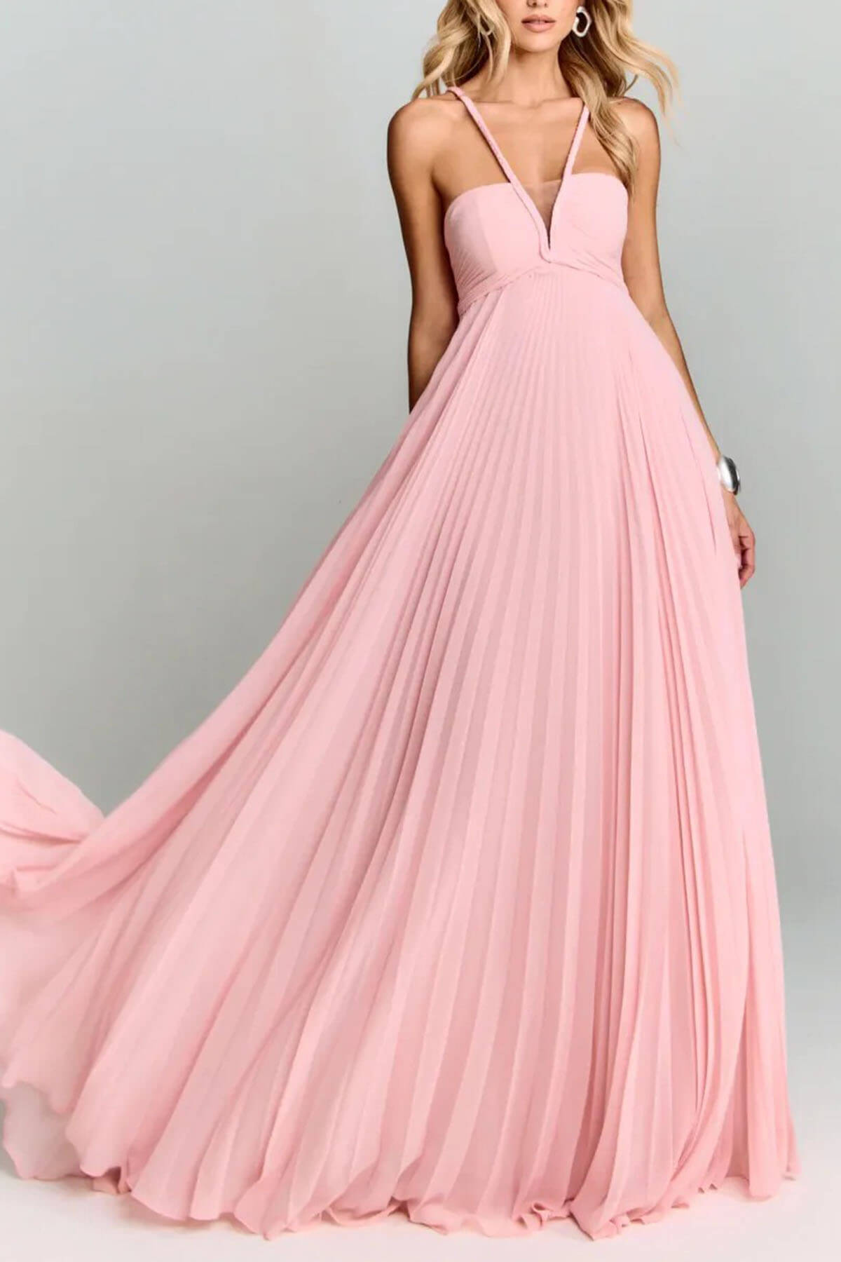 Elegante Off-Shoulder Rimpel Geweven Halslijn Feest Maxi Jurk