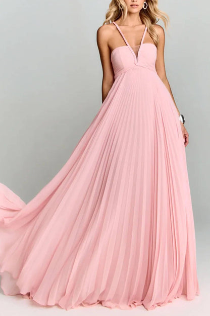Elegante Off-Shoulder Rimpel Geweven Halslijn Feest Maxi Jurk