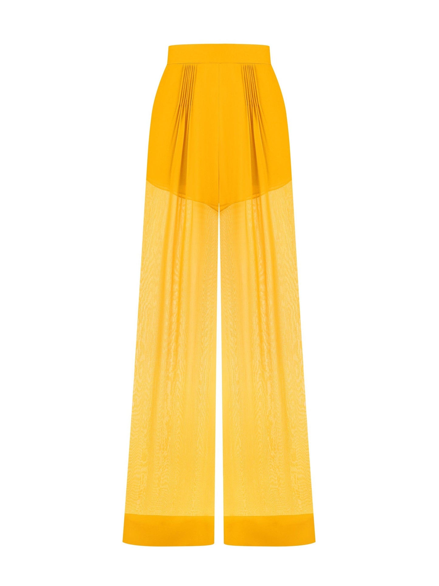 Elegante Gelaagde Chiffon Shirt & Wijde Pantalon Twee-Piece Set