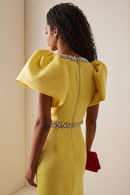 Exquise Top met Pofmouwen en Maxi Rok met Split