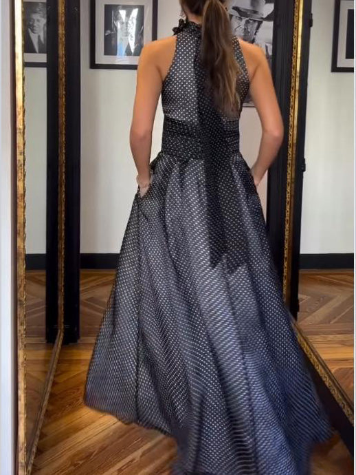 Elegante Halterjurk met Polkadotprint