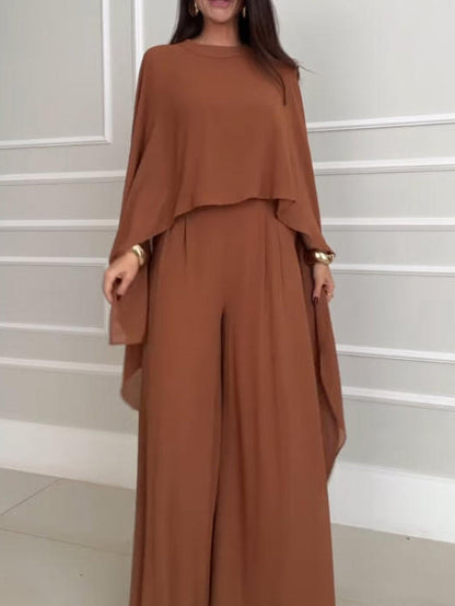 Exquise Onregelmatige Chiffon Vloeiende Top Twee-delige Sets