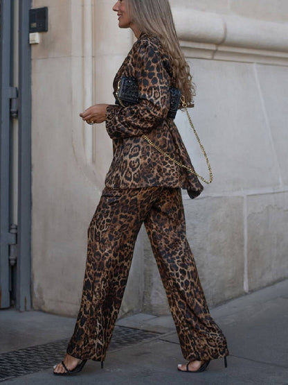Mode Luipaardprint Lapel Blazer