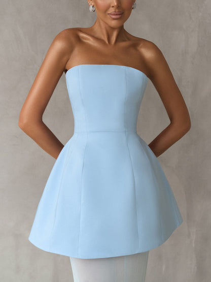 Elegante Off-the-shoulder Top En Mesh Doorzichtige Fishtail Rok Twee-delige Set