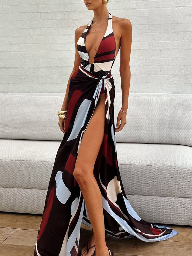 Sexy Vakantie Silhouet Bloemenprint Twee-delig Pak