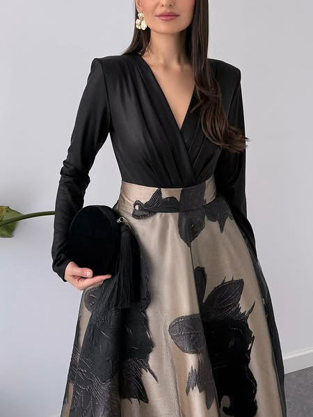 Elegante Franse Jacquard Midi Rok Twee-Delige Set