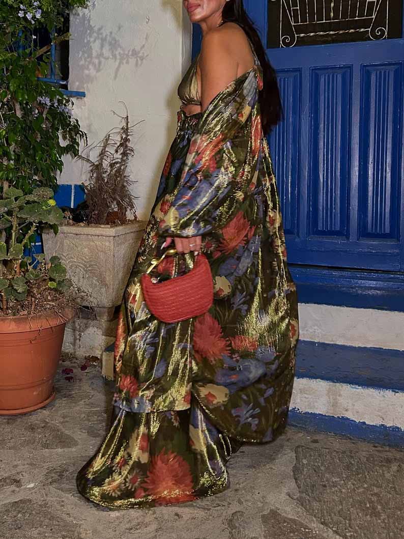 Unieke Bloemenprint Satijnen Kimono Blouse