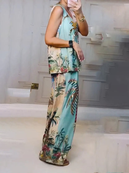 Unieke Palmboom Print Losse Tanktop