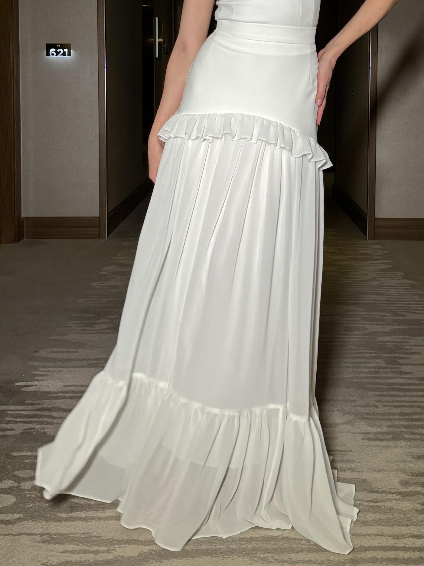Elegante Chiffon Rimpelrok Twee-delige Set