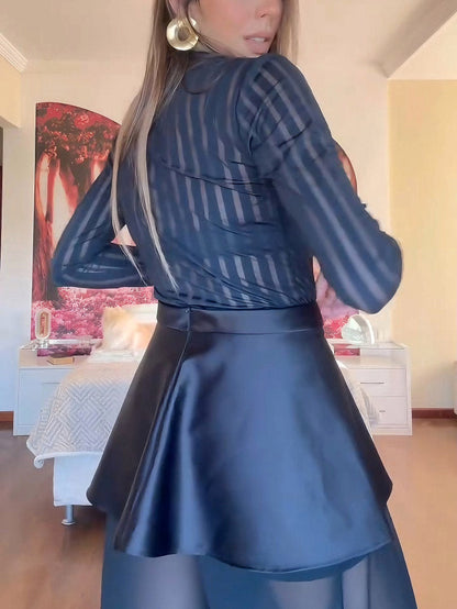 Elegante Gestreepte Top Twee-delig Set