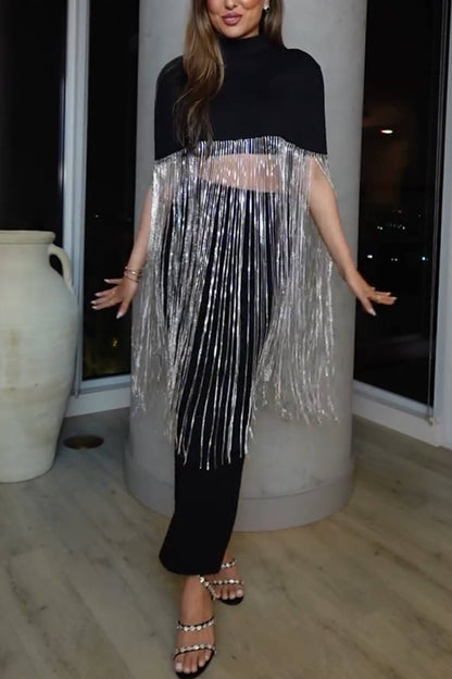 Mode Quasten Patchwork Losse Feesttop
