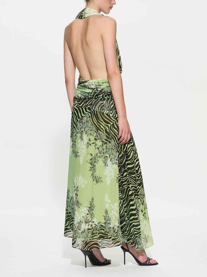 Elegante Gradient Zebra Print Cami Top & Rok Twee-Delige Set