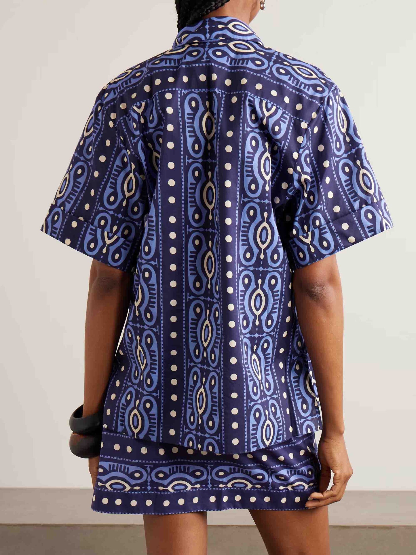 Casual Gedrukt Korte Mouwen Shirt En Rok Twee-Delige Set