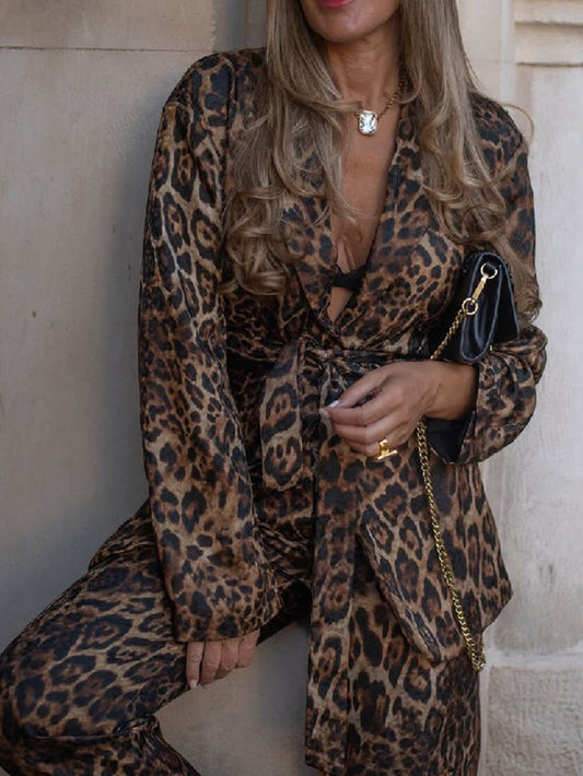 Mode Luipaardprint Lapel Blazer