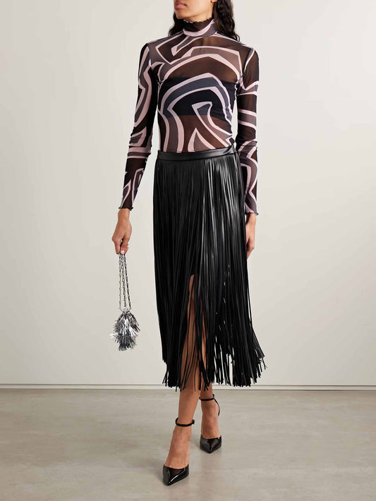 Retro Geometrische Abstracte Print Top Twee-delige Set