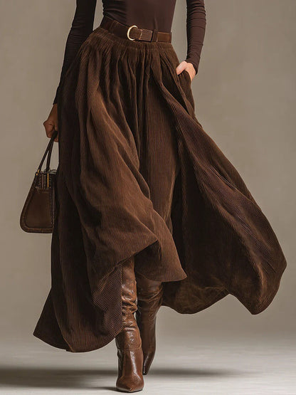Retro Corduroy Rok Twee-Piece Set