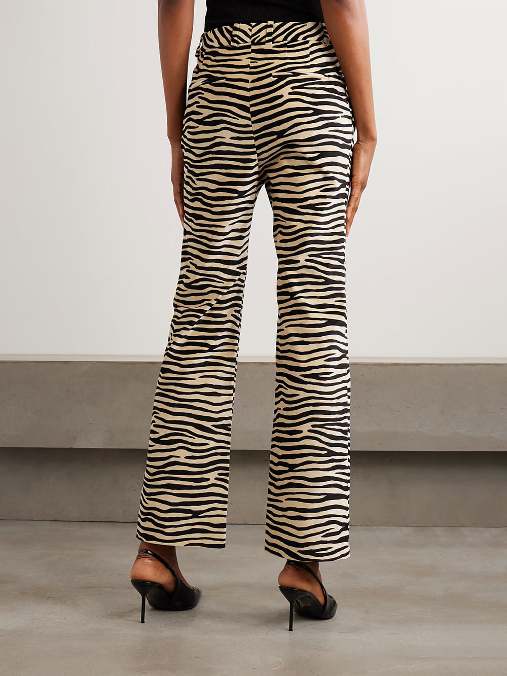Exquise Zebra Print Blazer Met Rechtafstaande Broek Set