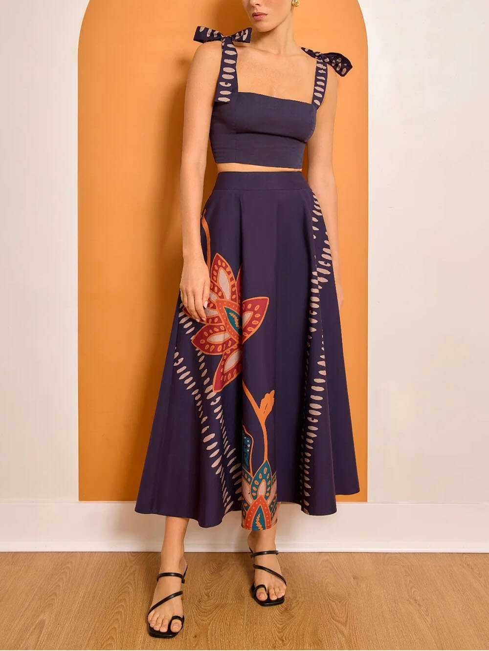 Exquise Cropped Tanktop met Vierkante Hals en Strik