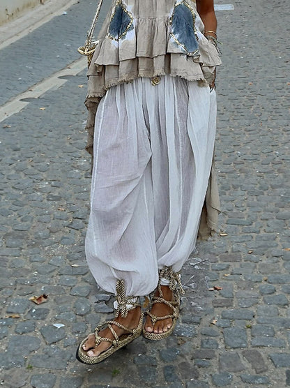 Bohemian Stijl Gelaagd Rimpel Strapless Twee-delig Set