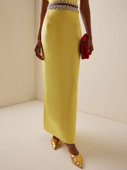 Exquise Top met Pofmouwen en Maxi Rok met Split