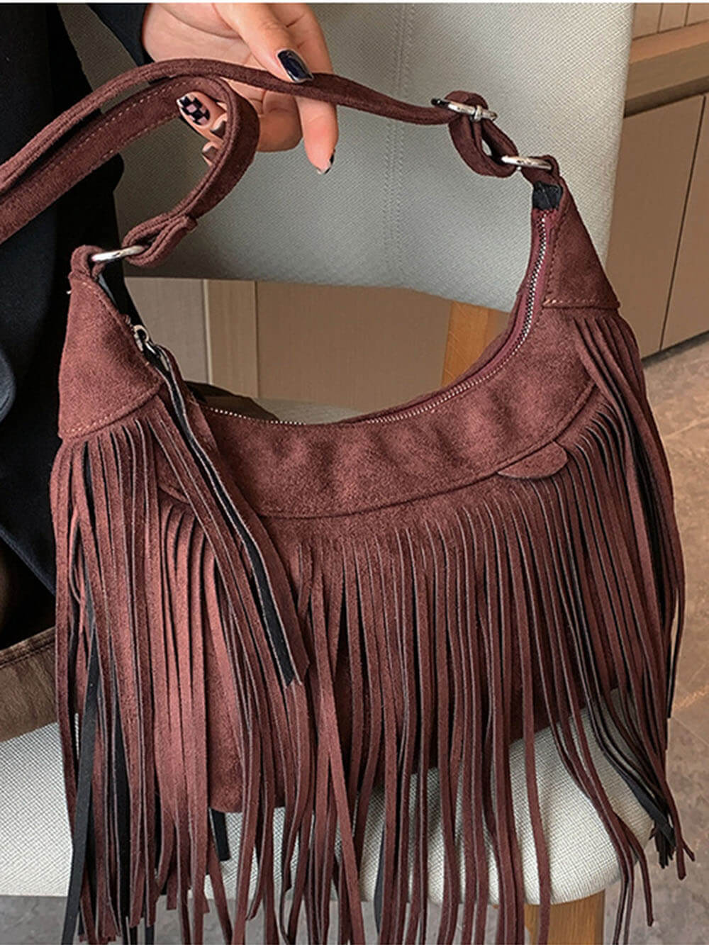 Bohemian Tassel Faux Deerskin Vintage Zadelhandtas
