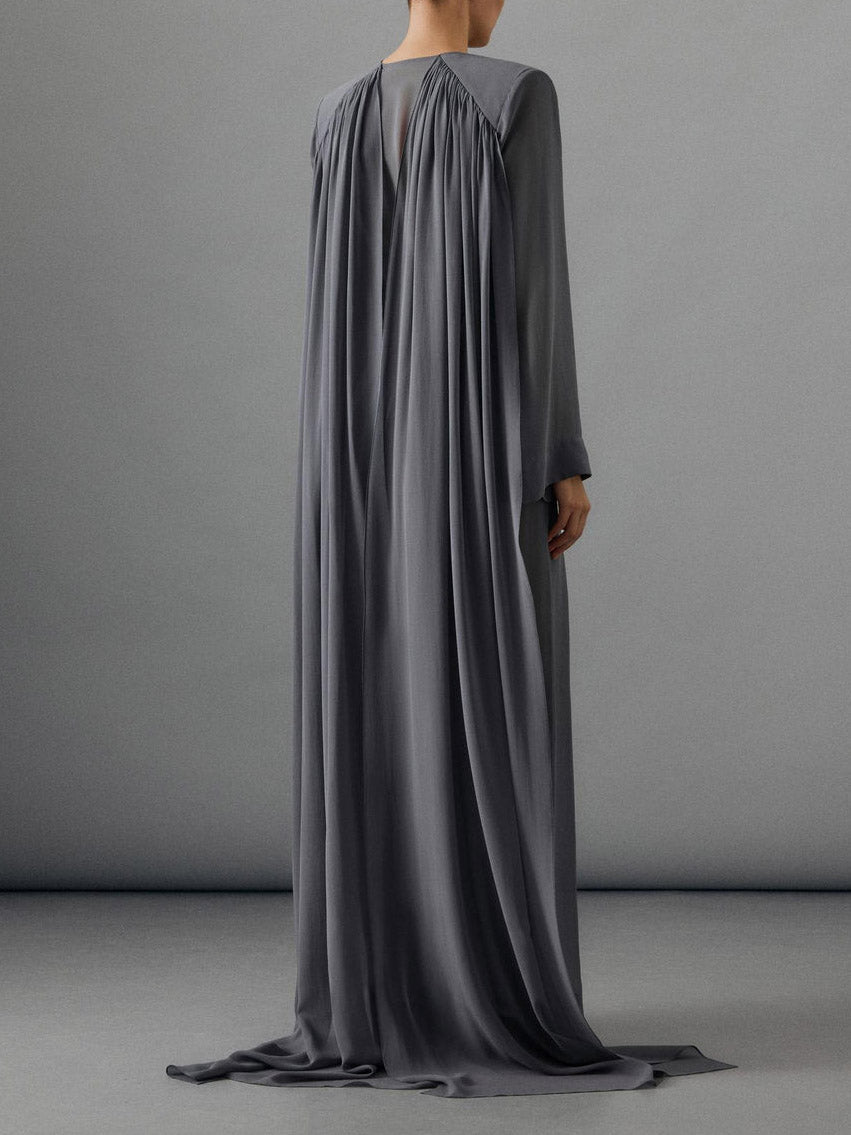 Elegante Gelaagde Chiffon Shirt & Wijde Pantalon Twee-Piece Set