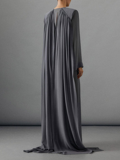 Elegante Gelaagde Chiffon Shirt & Wijde Pantalon Twee-Piece Set