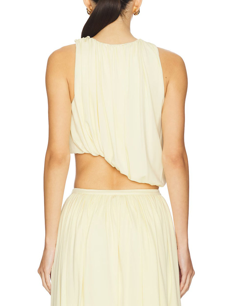 Elegante Asymmetrische Hem Cropped Top En Rok Twee-delige Set