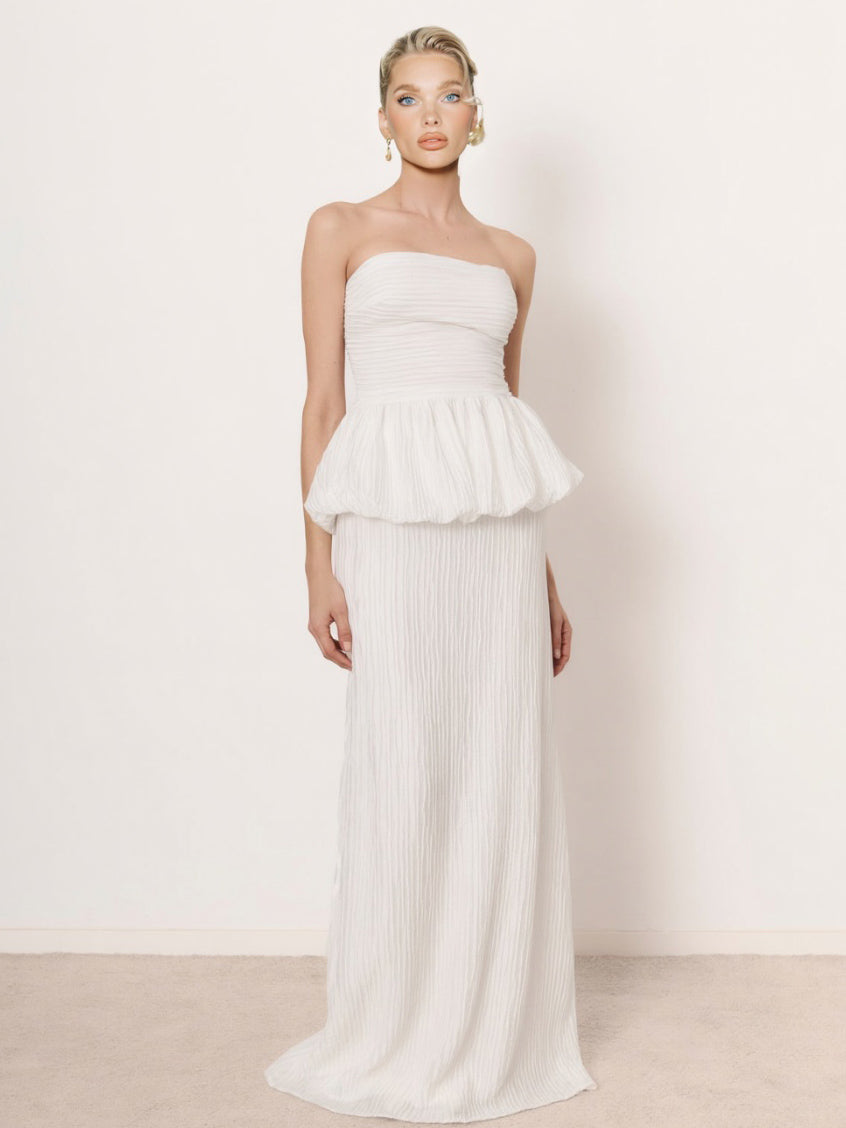 Elegante Strapless Gerimpelde Rok Twee-delige Set