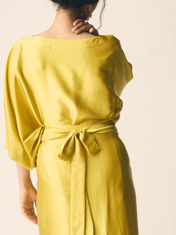 Elegante Plissé Lange Jurk Twee-delig Set