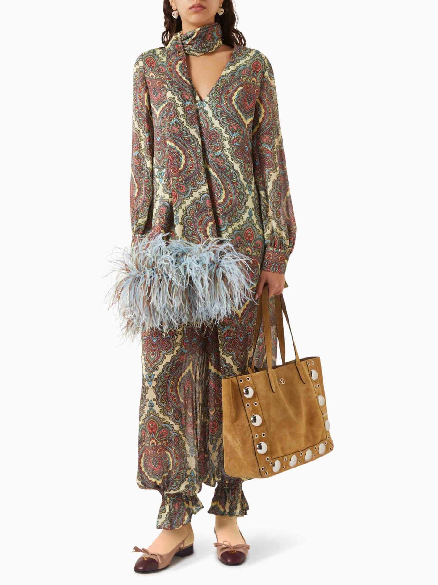 Retro Paisley Print Shirt En Broek Twee-Delige Set